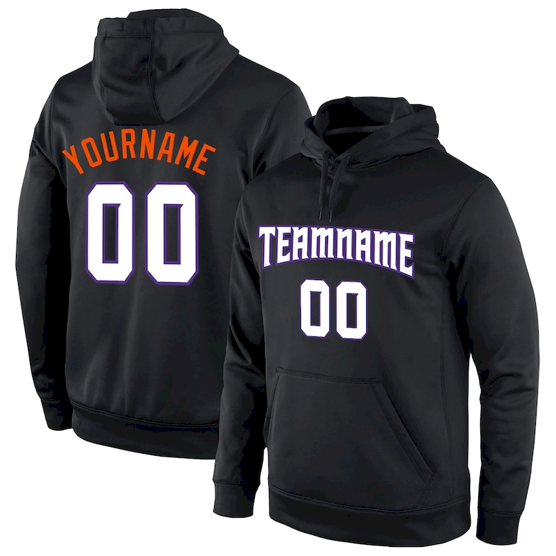 black_0751.webp Custom Stitched Black White-Orange Sports Pullover Sweatshirt Hoodie - Image 1