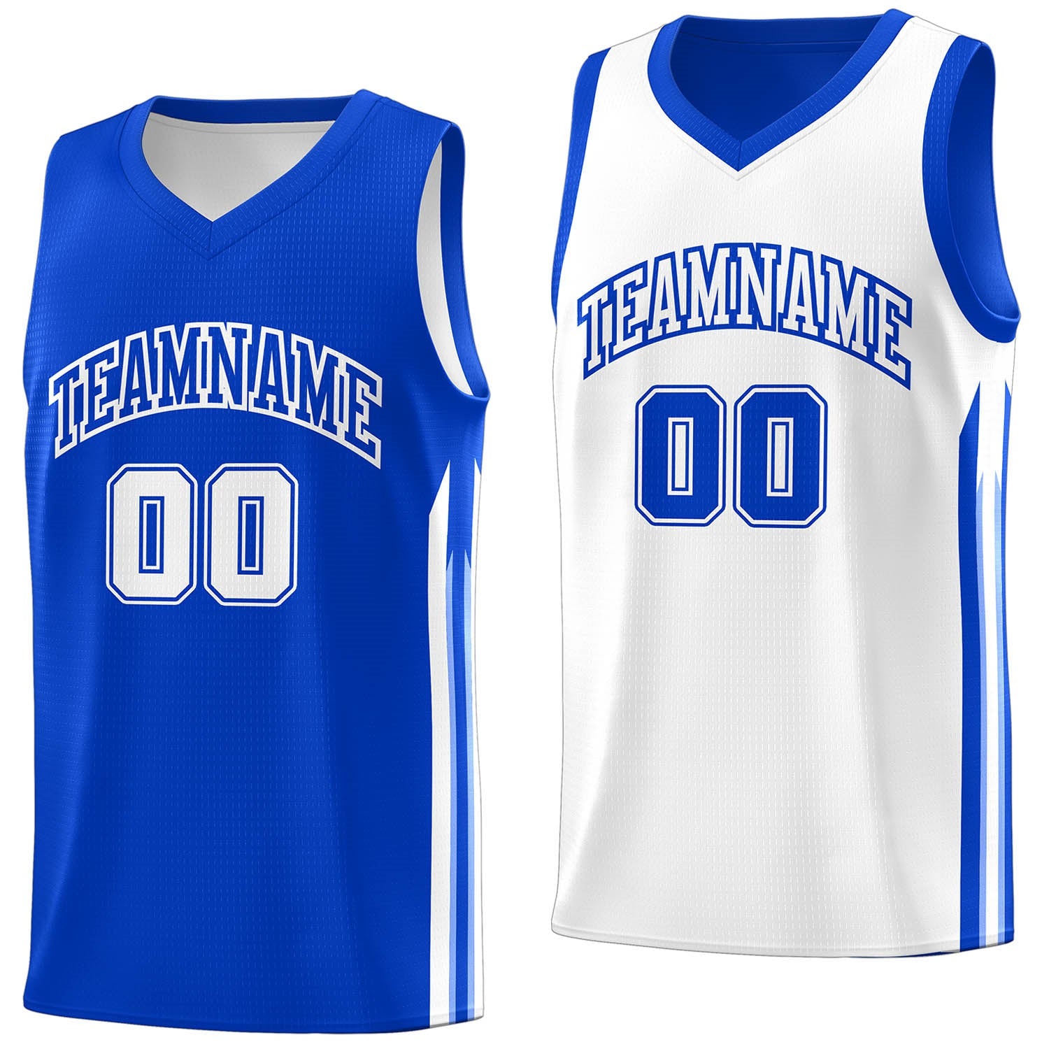 SGM1905004-10_F.jpg Custom Royal White Double Side Tops Sport Basketball Jersey - Image 1