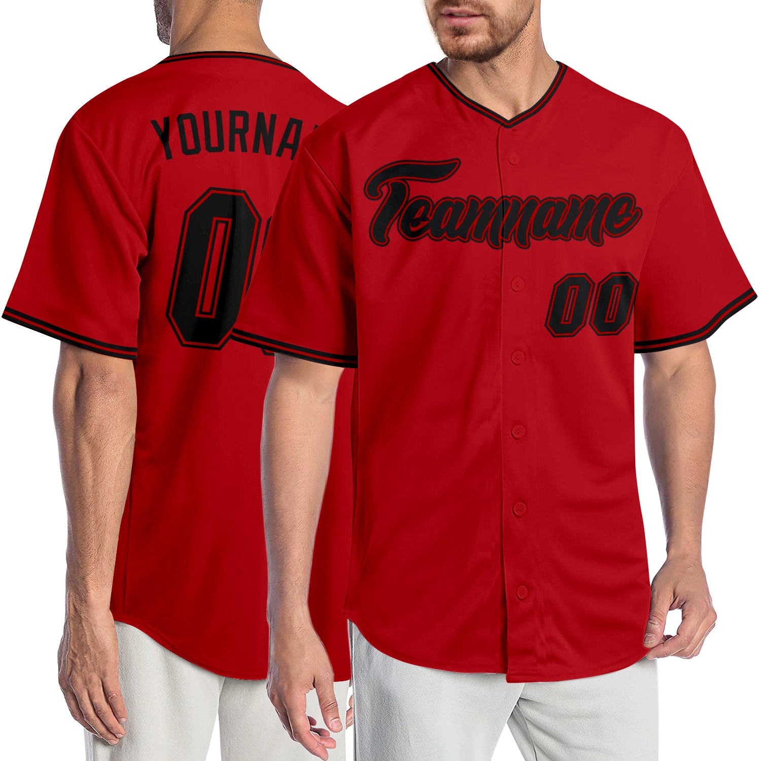 red_0324_68a6a1fd-28c6-4621-b9d6-45f026b95969_1500x.jpg Custom Red Black-Red Authentic Baseball Jersey - Image 1